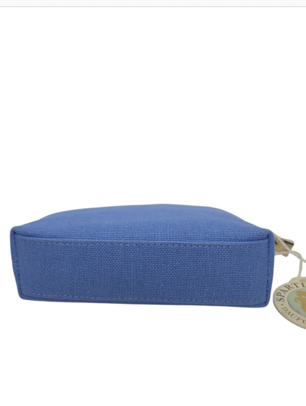 Spartina 449 Small Blue Cosmetic Case Gold Metallic Embroidered Crab NEW - Picture 4 of 7